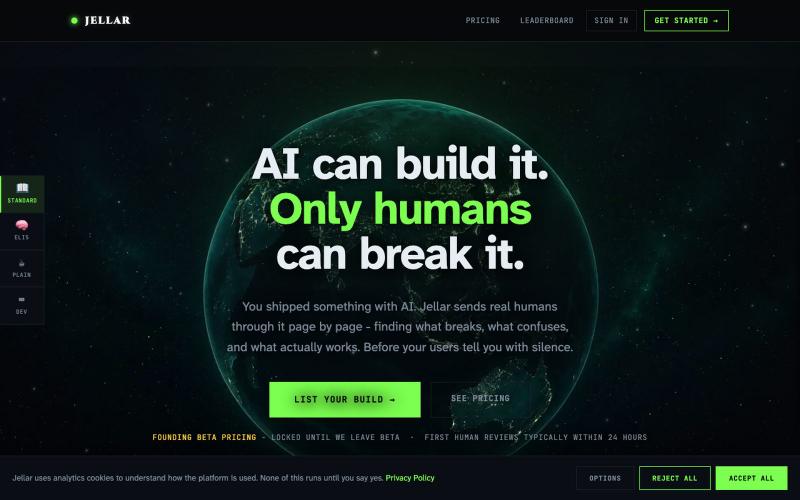 Jellar - Human Signal testing for AI builders — screenshot