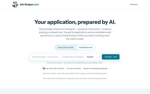 Job Badger — Your application, prepared by AI — screenshot