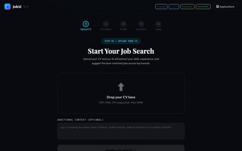JobAI – AI-Powered Job Applications — screenshot