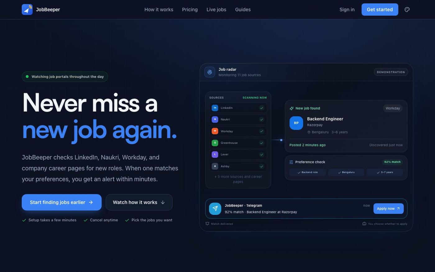 JobBeeper — Apply Before Everyone Else — screenshot