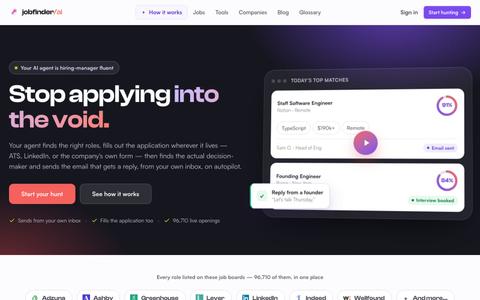 AI Job Finder — We Email the Hiring Manager For You · jobfinder-ai — screenshot