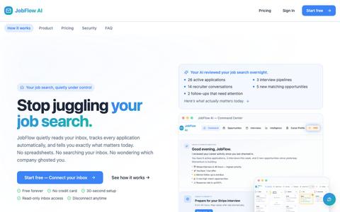Free Job Application Tracker & AI Job Software | JobFlow — screenshot