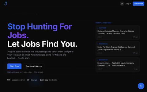 Jobpadi — Automated Global Job Alerts for Nigeria Job Seekers — screenshot