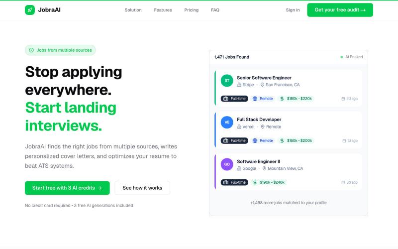 JobraAI — Land More Interviews with AI-Powered Job Search — screenshot