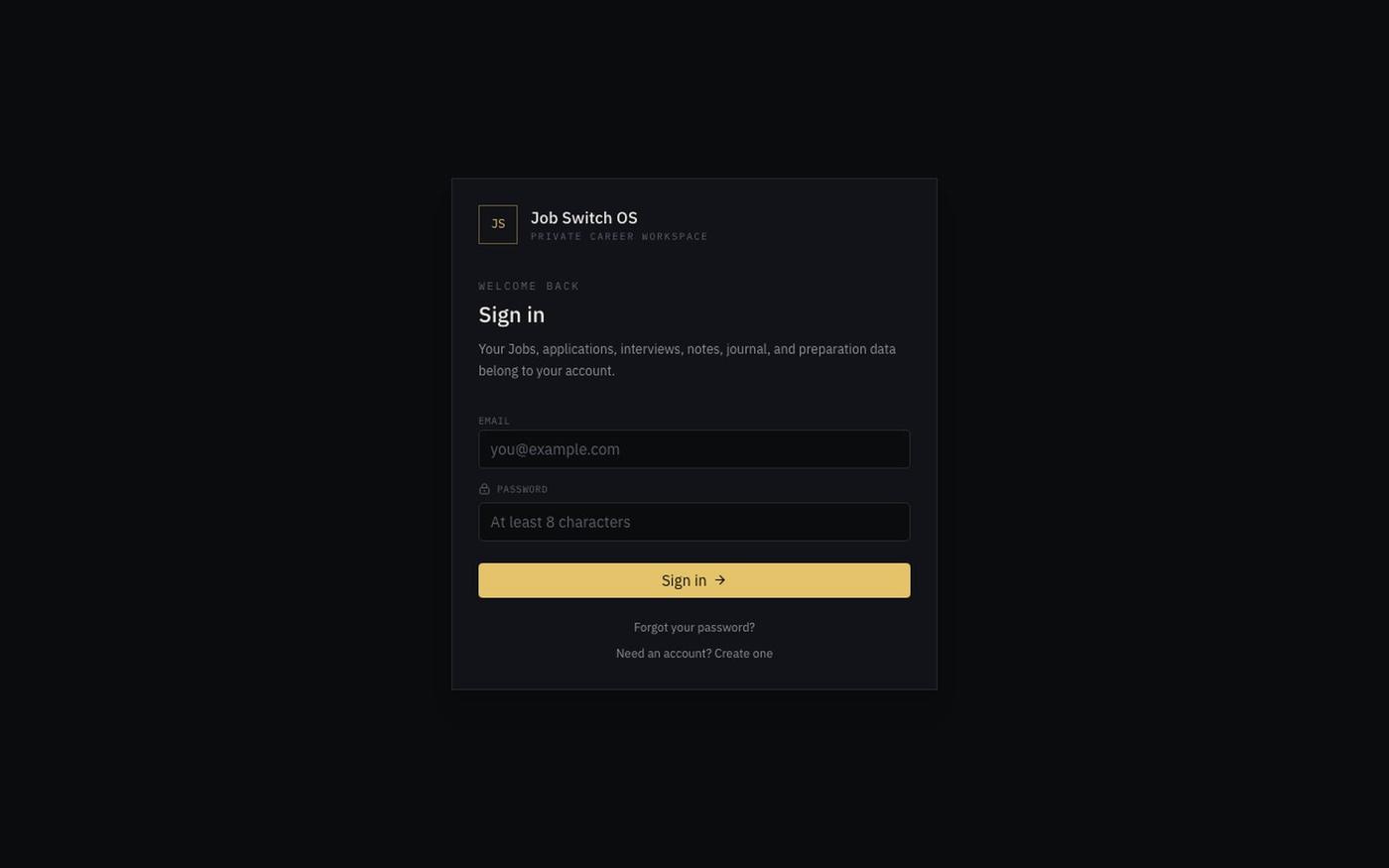 Job Switch OS — screenshot
