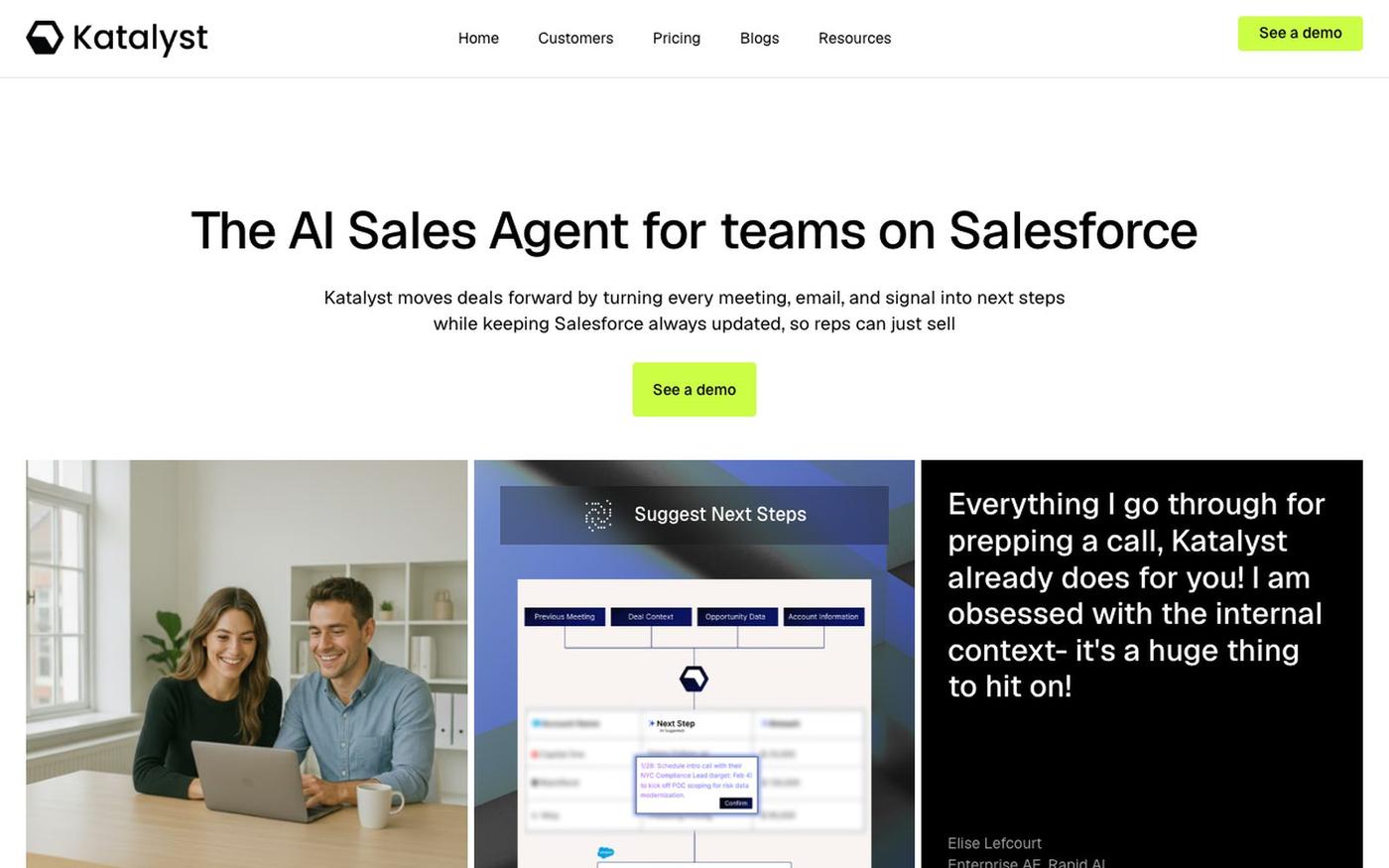 Katalyst AI | AI Sales Agent That Works your Salesforce Pipeline — screenshot