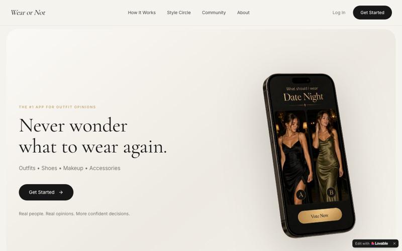 Wear or Not — Never wonder what to wear again — screenshot