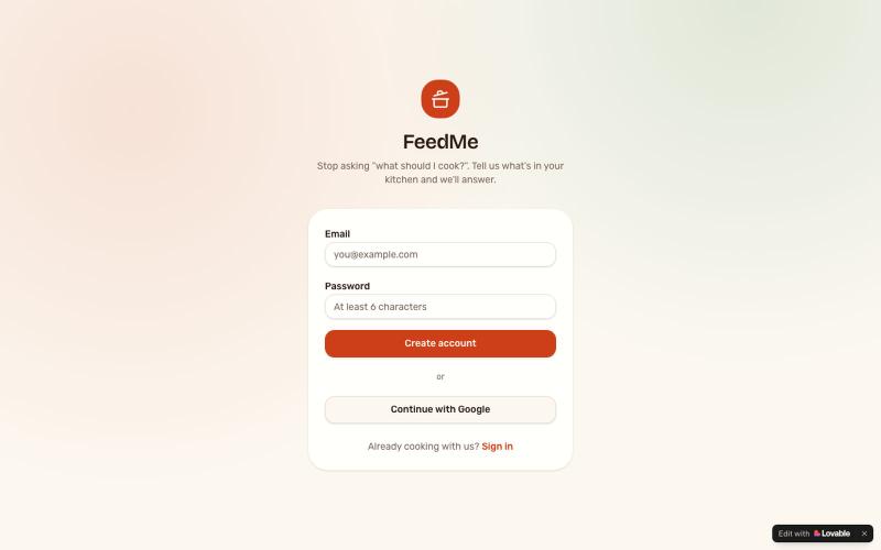 FeedMe — What should I cook today? — screenshot