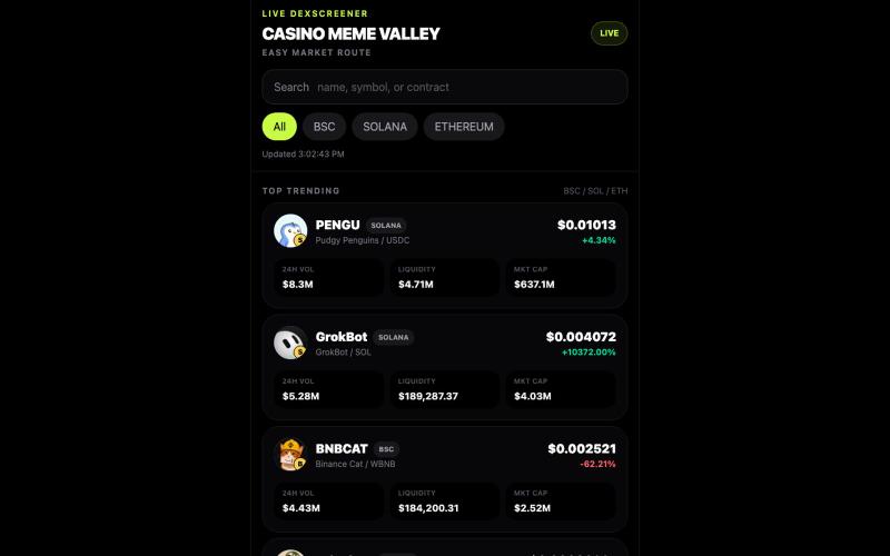 CASINO MEME VALLEY — screenshot