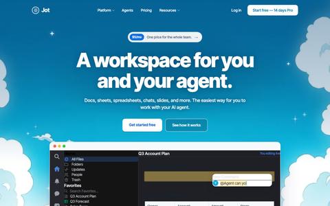 Jot — A workspace for you and your agent — screenshot
