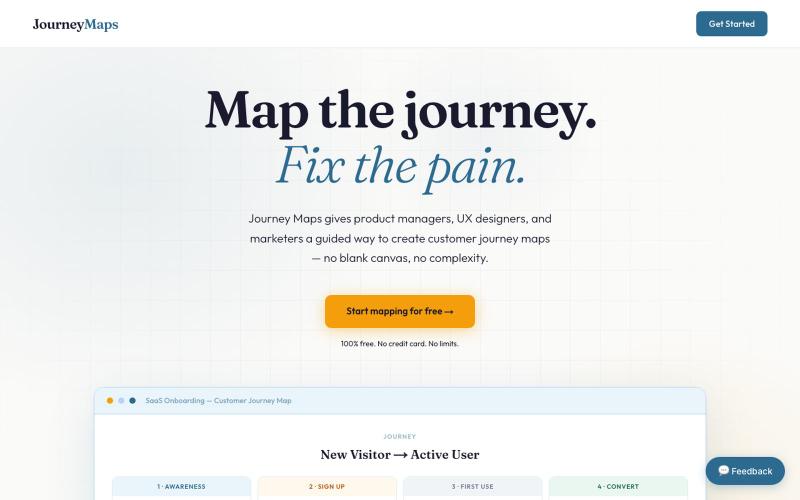 Journey Maps — Free Customer Journey Mapping Tool — screenshot