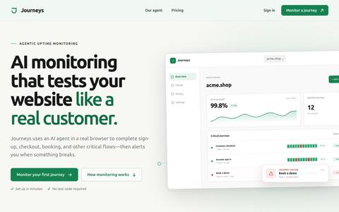 Journeys — Customer journey monitoring in a real browser — screenshot