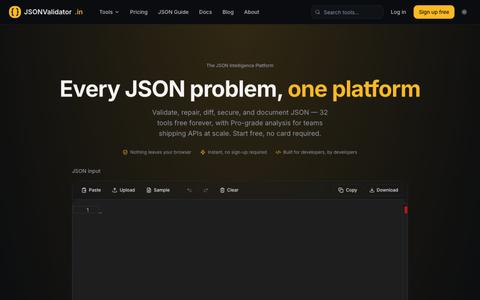 JSON Validator, Formatter & Repair — JSONValidator.in — screenshot