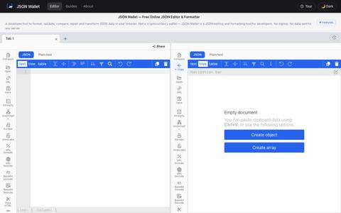 JSON Wallet — Free Online JSON Editor & Formatter — screenshot