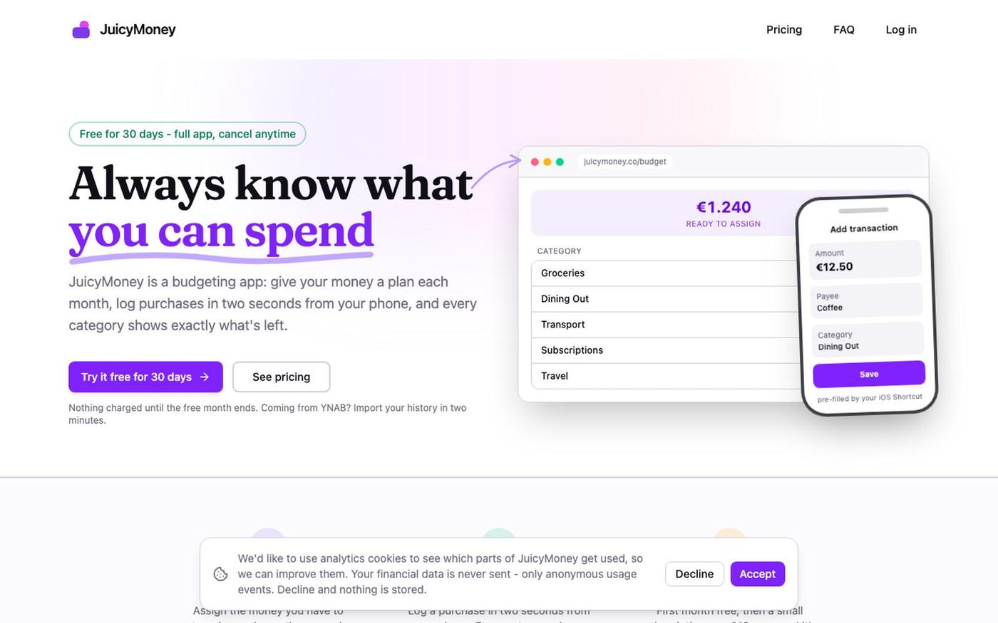 JuicyMoney — screenshot