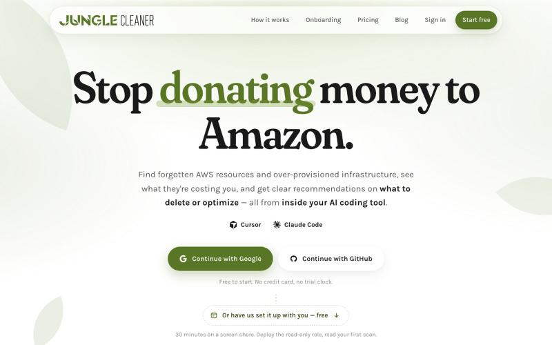Jungle Cleaner — Stop donating money to Amazon — screenshot