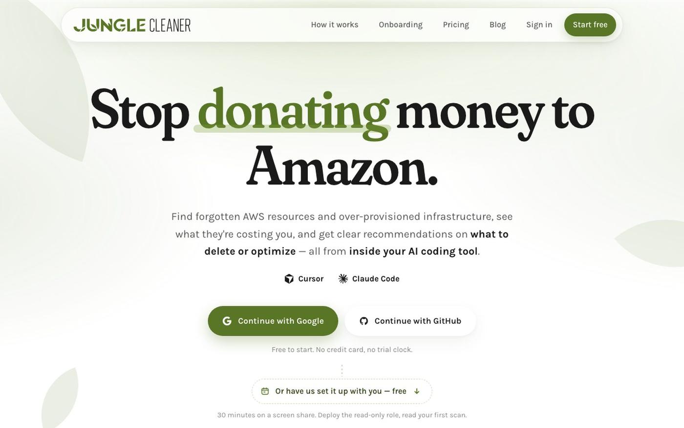 Jungle Cleaner — Stop donating money to Amazon — screenshot