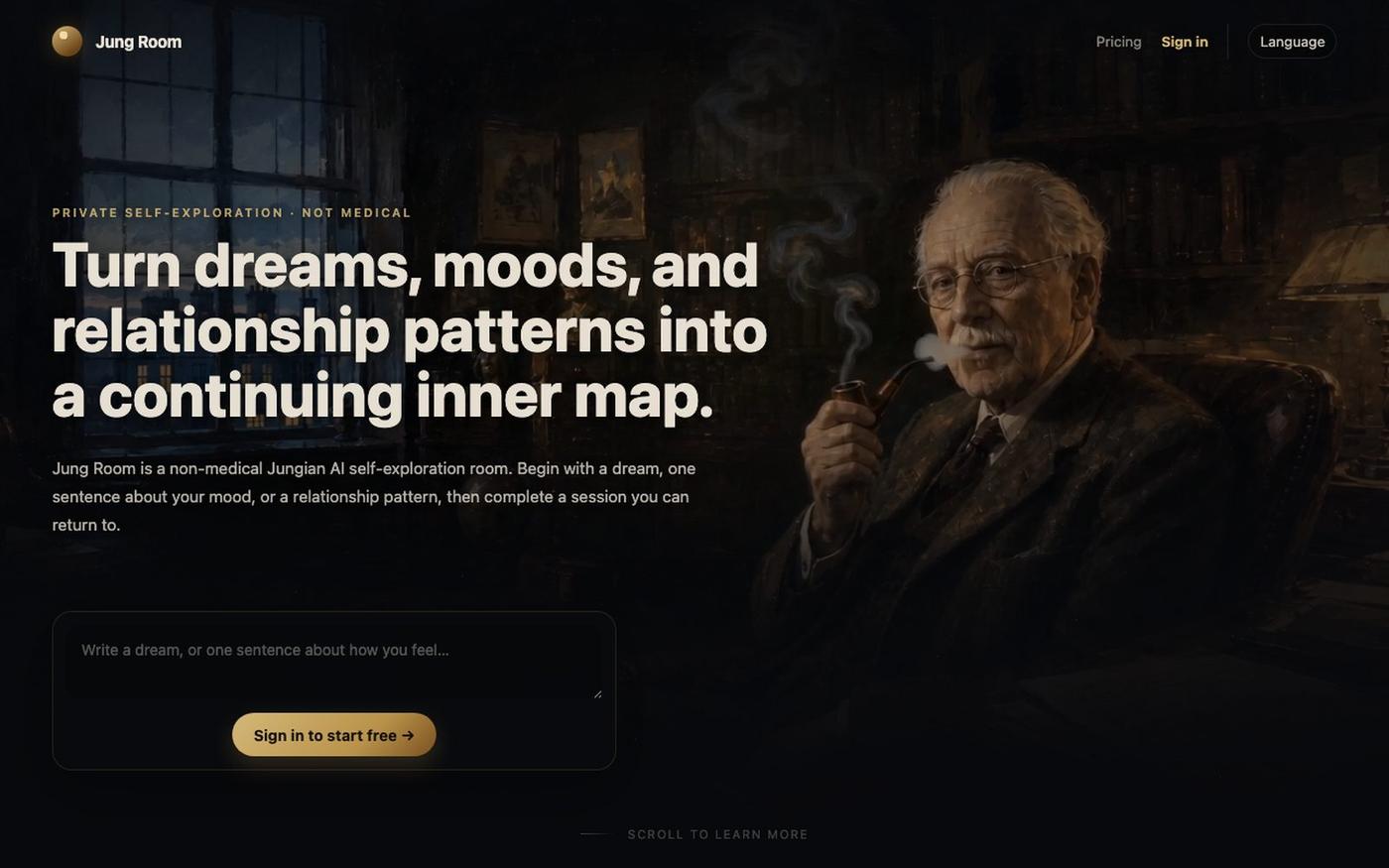 Jung Room — Jungian AI for dreams and inner patterns — screenshot