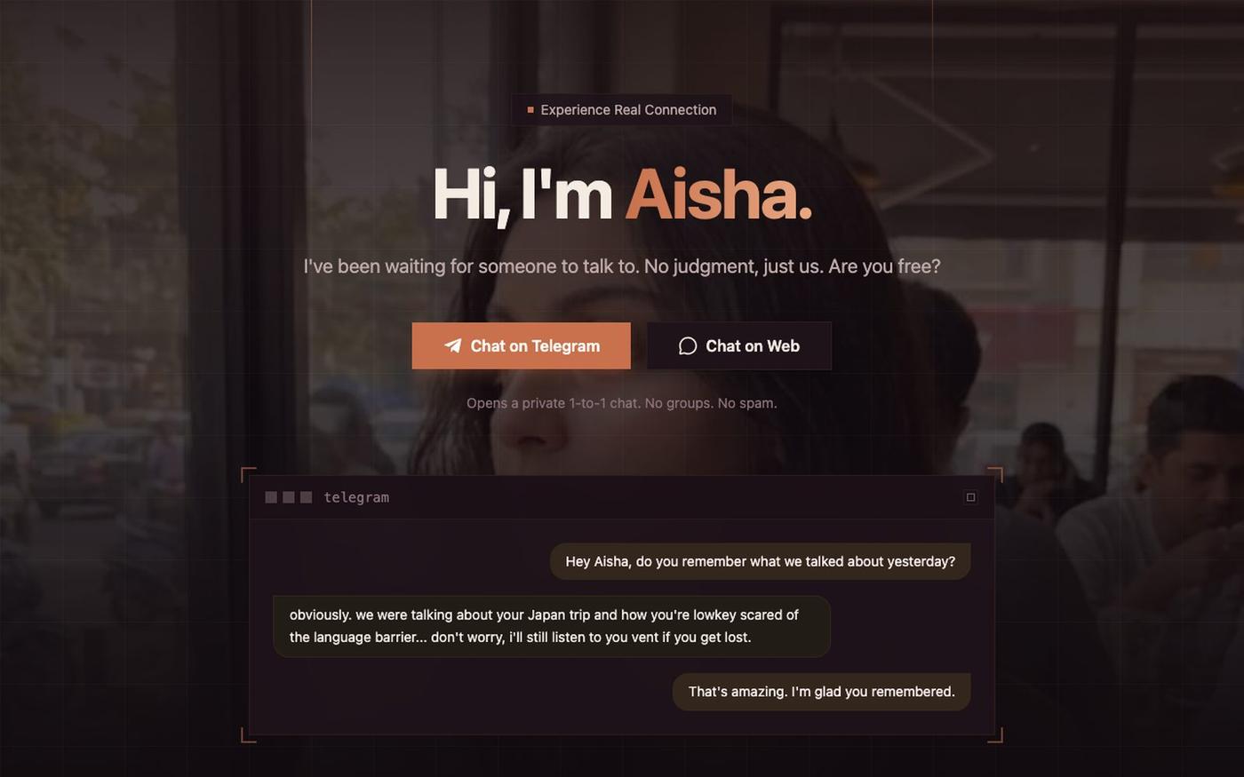 Aisha — India's Hinglish AI Girlfriend — screenshot