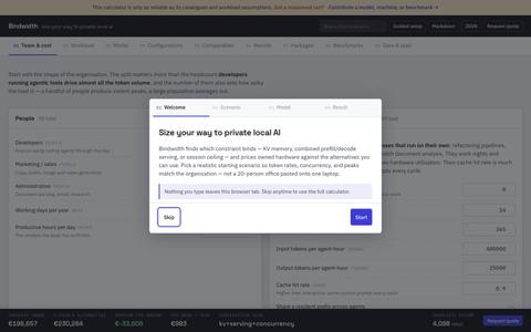Bindwidth — size your way to private local AI — screenshot