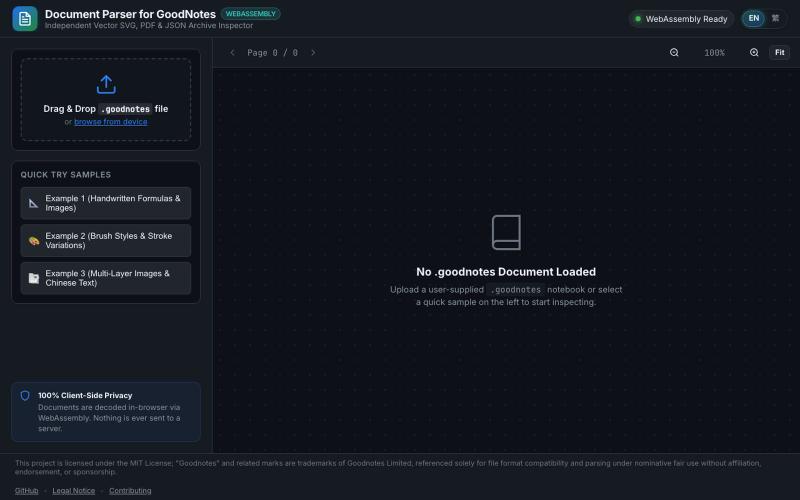 Document Parser for GoodNotes · Independent Vector SVG & PDF Viewer — screenshot