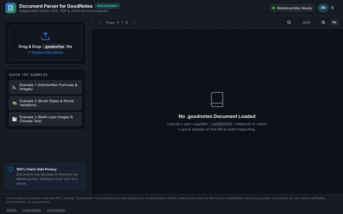 Document Parser for GoodNotes · Independent Vector SVG & PDF Viewer — screenshot