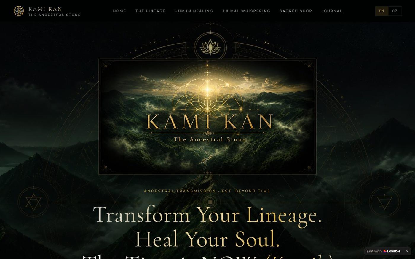 Kami Kan — The Ancestral Stone | Spiritual & Healing Portal — screenshot