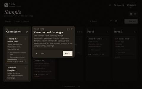 MiMs Kanban Studio — screenshot