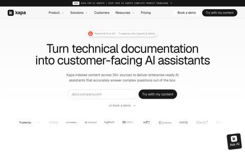 kapa.ai - AI Assistant for Technical Documentation — screenshot