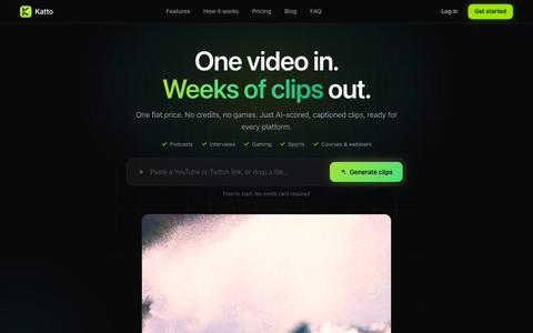Katto, AI Video Clipper | Turn Videos into Viral Shorts — screenshot