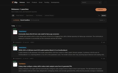 Releases · KBlip - The Signal Feed for the AI/LLM World — screenshot