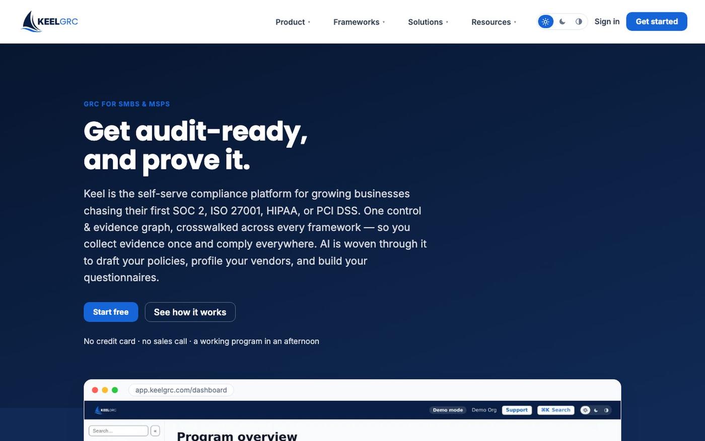 Keel, Get audit-ready, and prove it. — screenshot