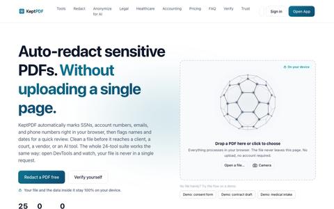 KeptPDF — PDF tools without the upload — screenshot
