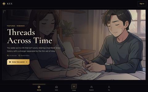 kex.gg | Play & Create Interactive AI Stories — screenshot