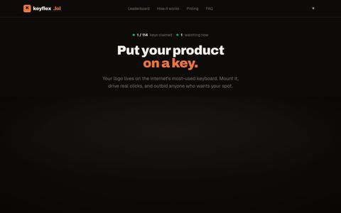 keyflex.lol — put your product on a key — screenshot