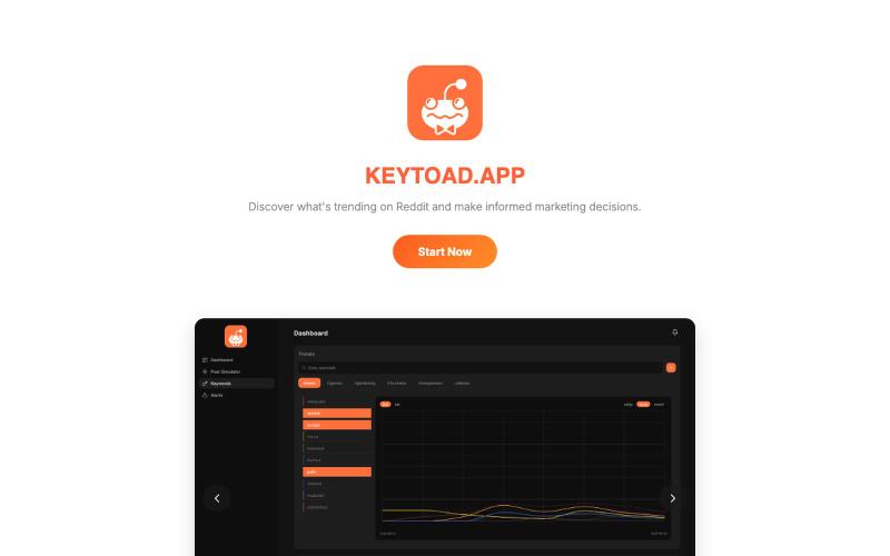 Keytoad - Reddit Trend Analytics and Keyword Research — screenshot