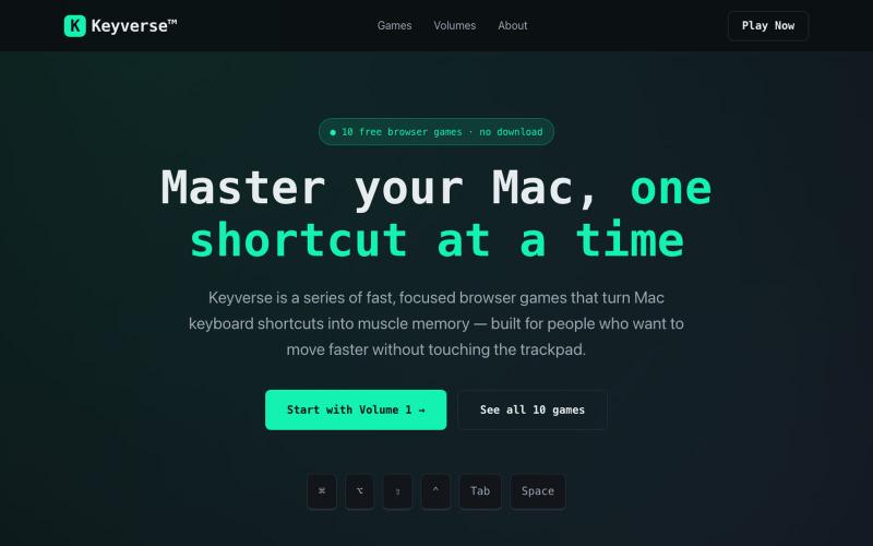 Keyverse — Master Your Mac, One Shortcut at a Time — screenshot
