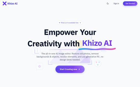 Khizo AI - AI Image Editor | Photo Restore, Background Removal & More | Khizo AI — screenshot