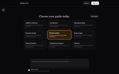 Kindred AI — screenshot