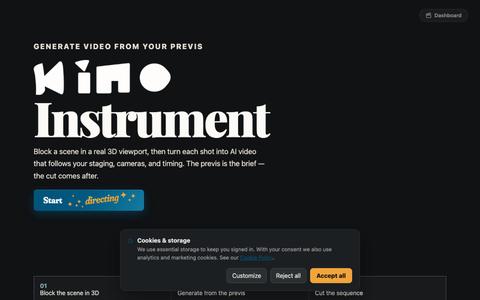 Kino Instrument — Previs to generated cut — screenshot