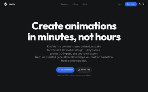 KinoViz — Animation Studio with AI — screenshot