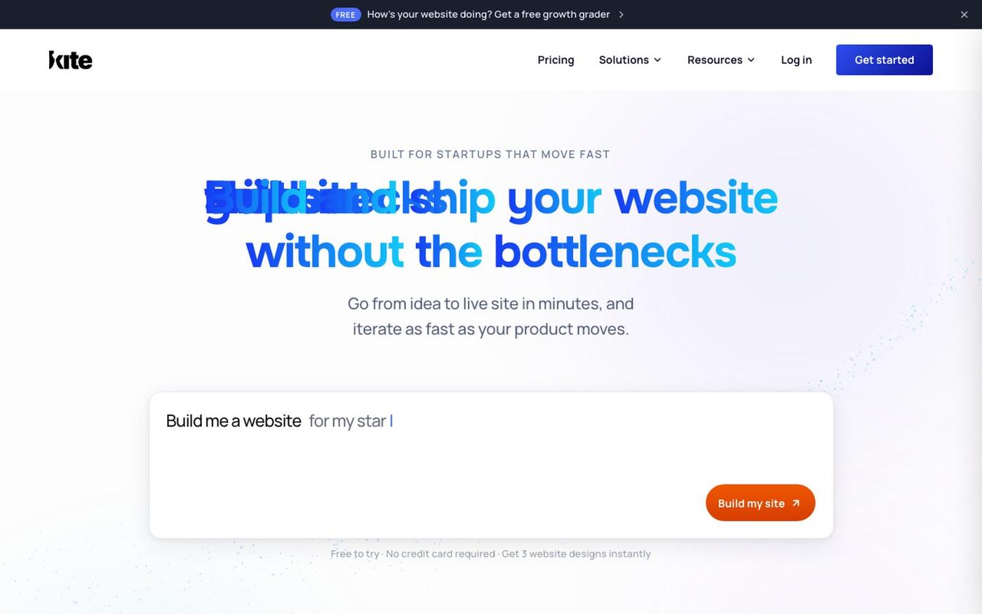 Kite — AI Website Builder | Launch Fast, No Coding — screenshot