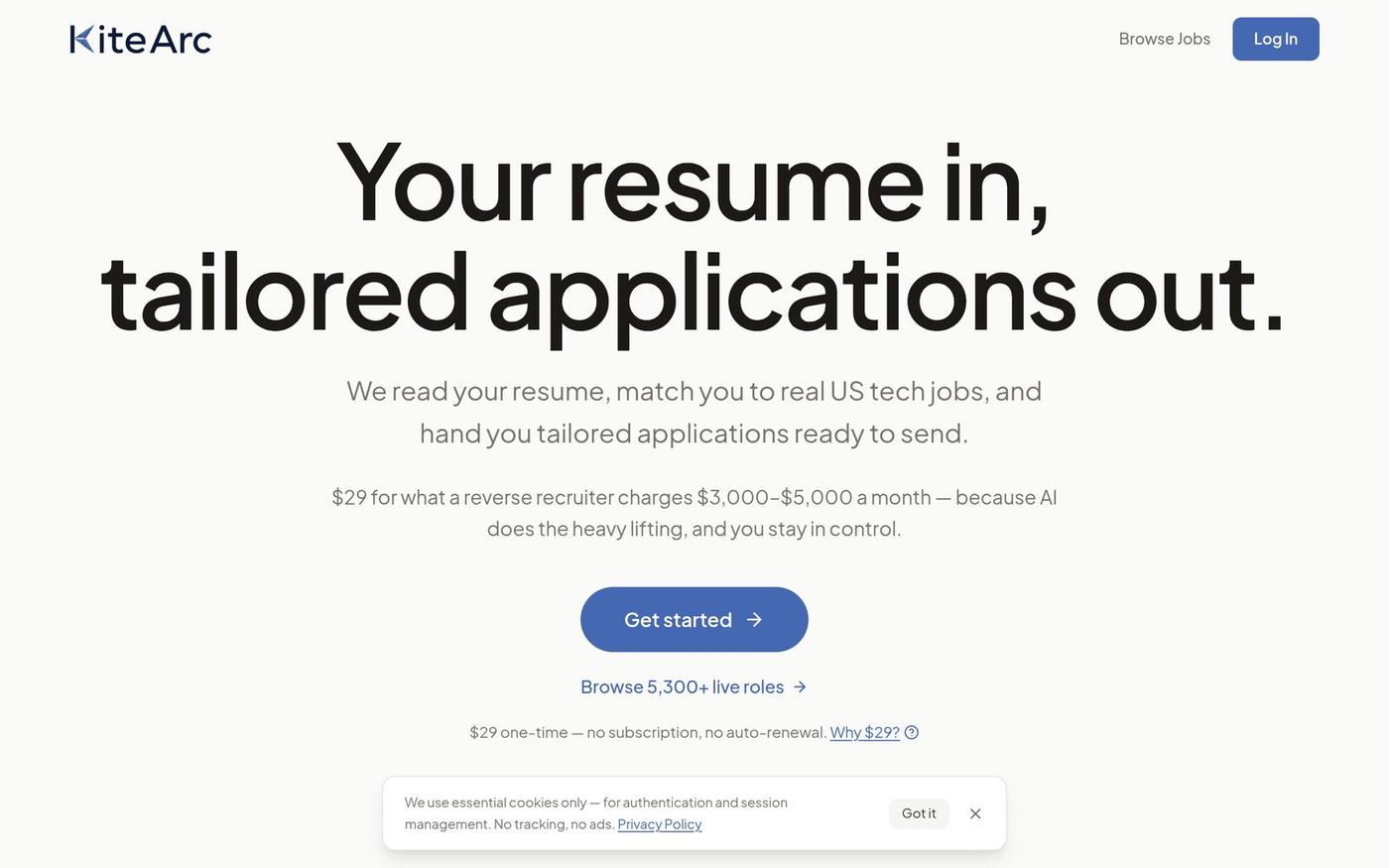 KiteArc — Your job search, lifted by AI — screenshot