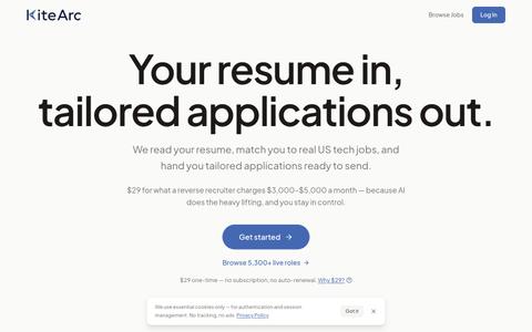KiteArc — Your job search, lifted by AI — screenshot