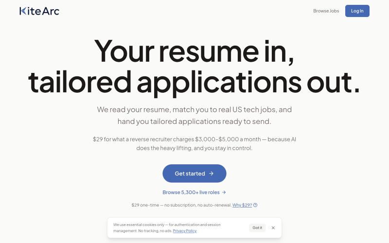KiteArc — Your job search, lifted by AI — screenshot