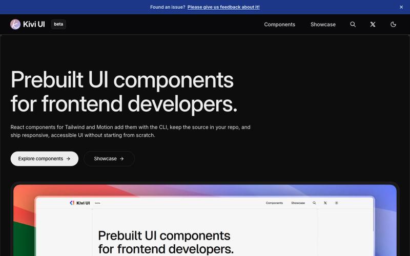 Kivi UI – Components that feel inevitable. — screenshot