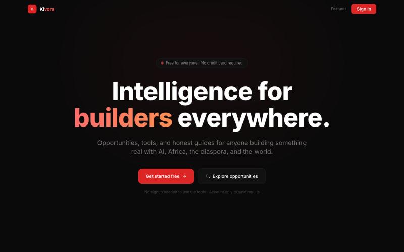 Kivora | Intelligence for builders everywhere — screenshot