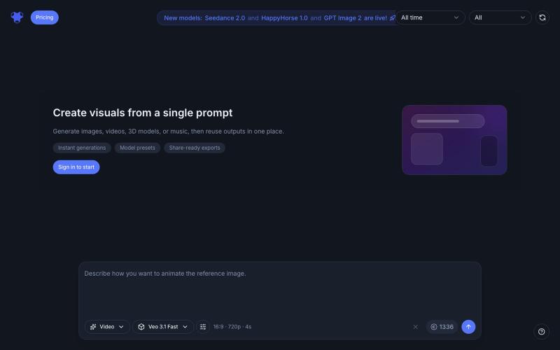 Generate | Indream — screenshot