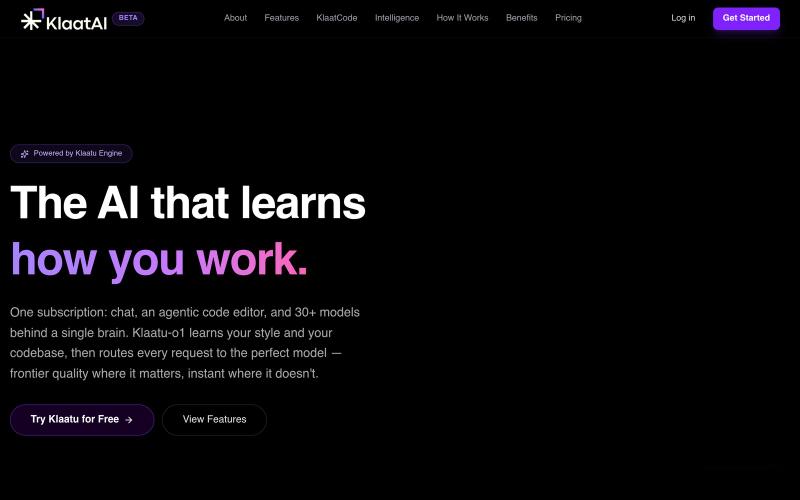 KlaatAI — The AI That Learns How You Work — screenshot