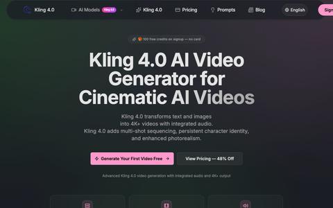 Kling 4.0 AI Video Generator - Create Cinematic AI Videos — screenshot